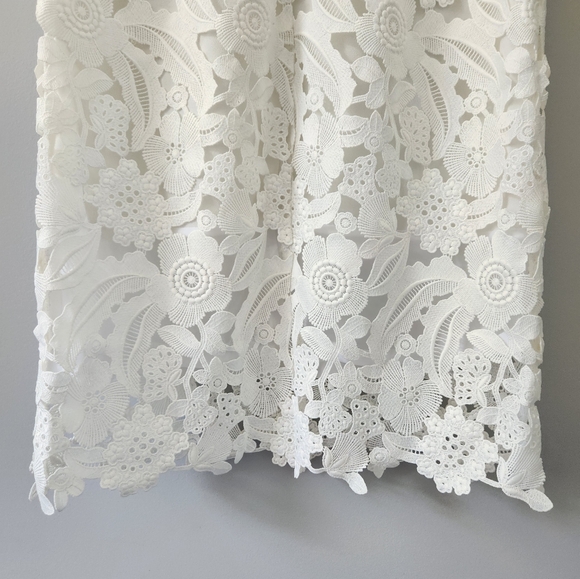 Shoshanna Lace Sheath Dress White Sz 8 - Picture 12 of 17